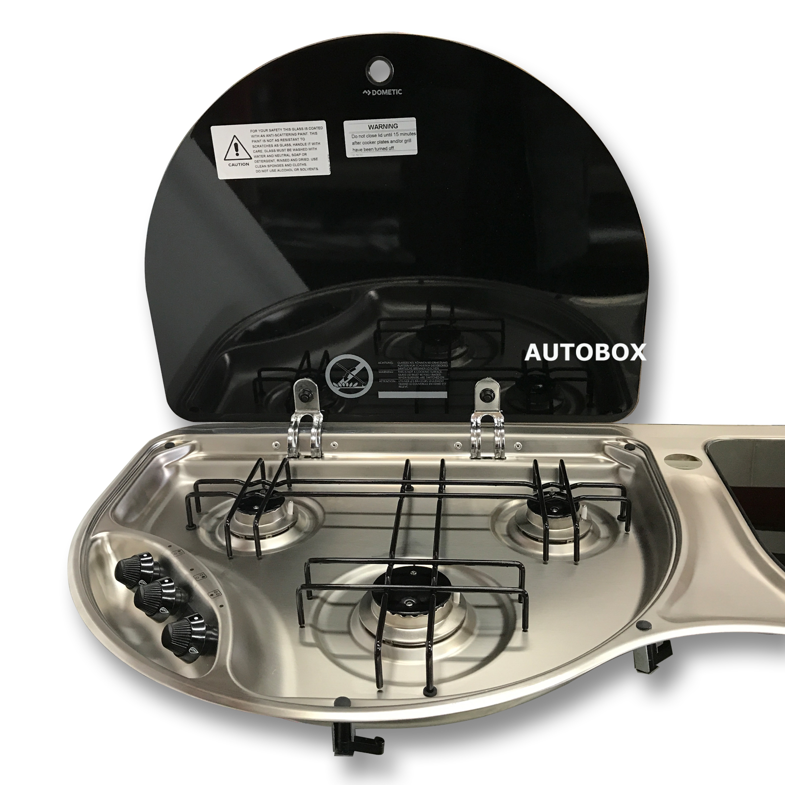 SMEV 3 Burner Stove + Sink Combo Stainless Steel Caravan Motorhome