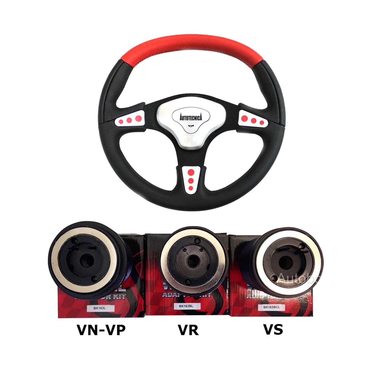VS Holden Commodore Leather Sports 350mm Steering Wheel with Boss Kit Hub