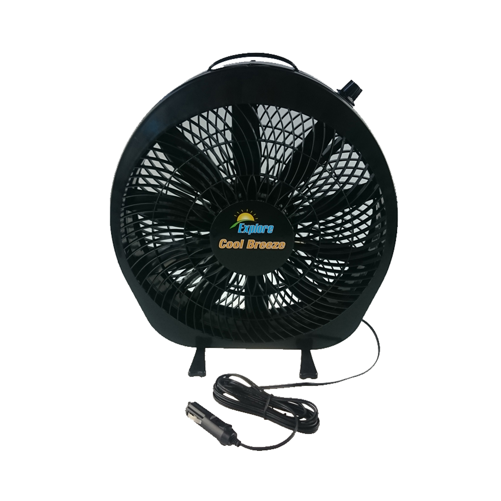 Explore Cool Breeze 12 Volt DC Black Portable Fan Caravan Camper RV