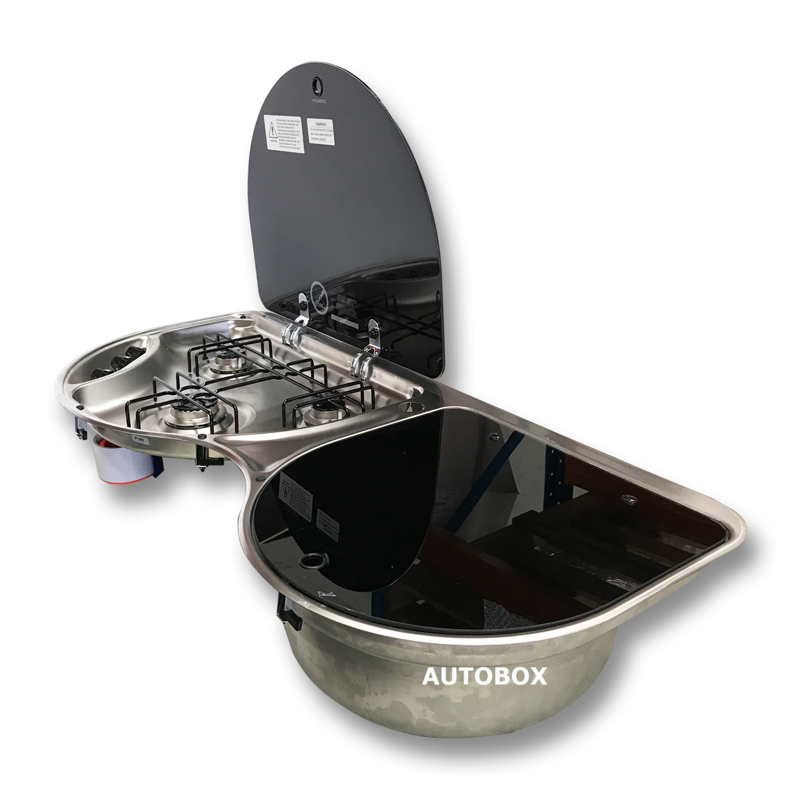 SMEV 3 Burner Stove + Sink Combo Stainless Steel Caravan Motorhome