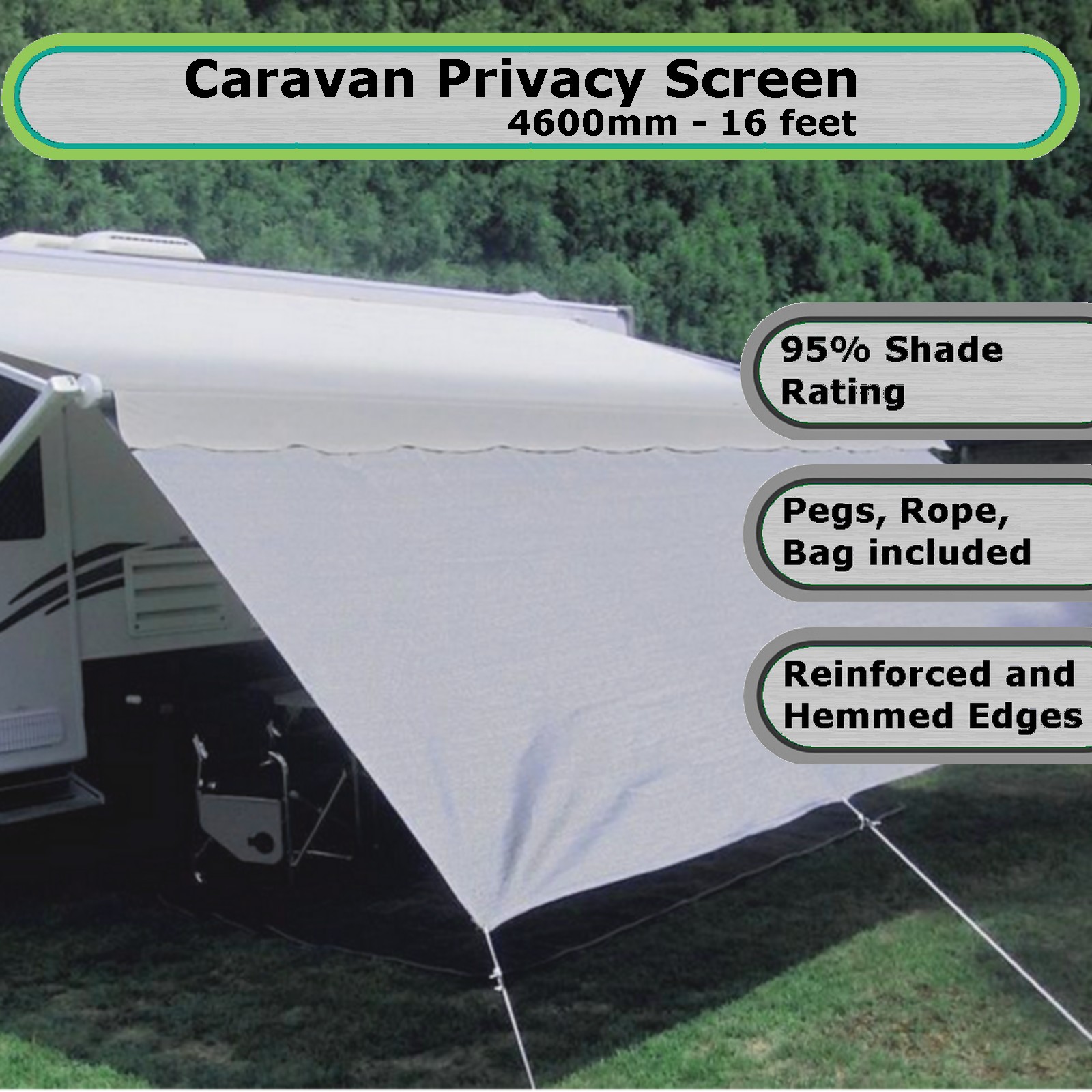 Supex Caravan Privacy Screen 4600 X 1800mm ShadeCloth Awning Jayco Van