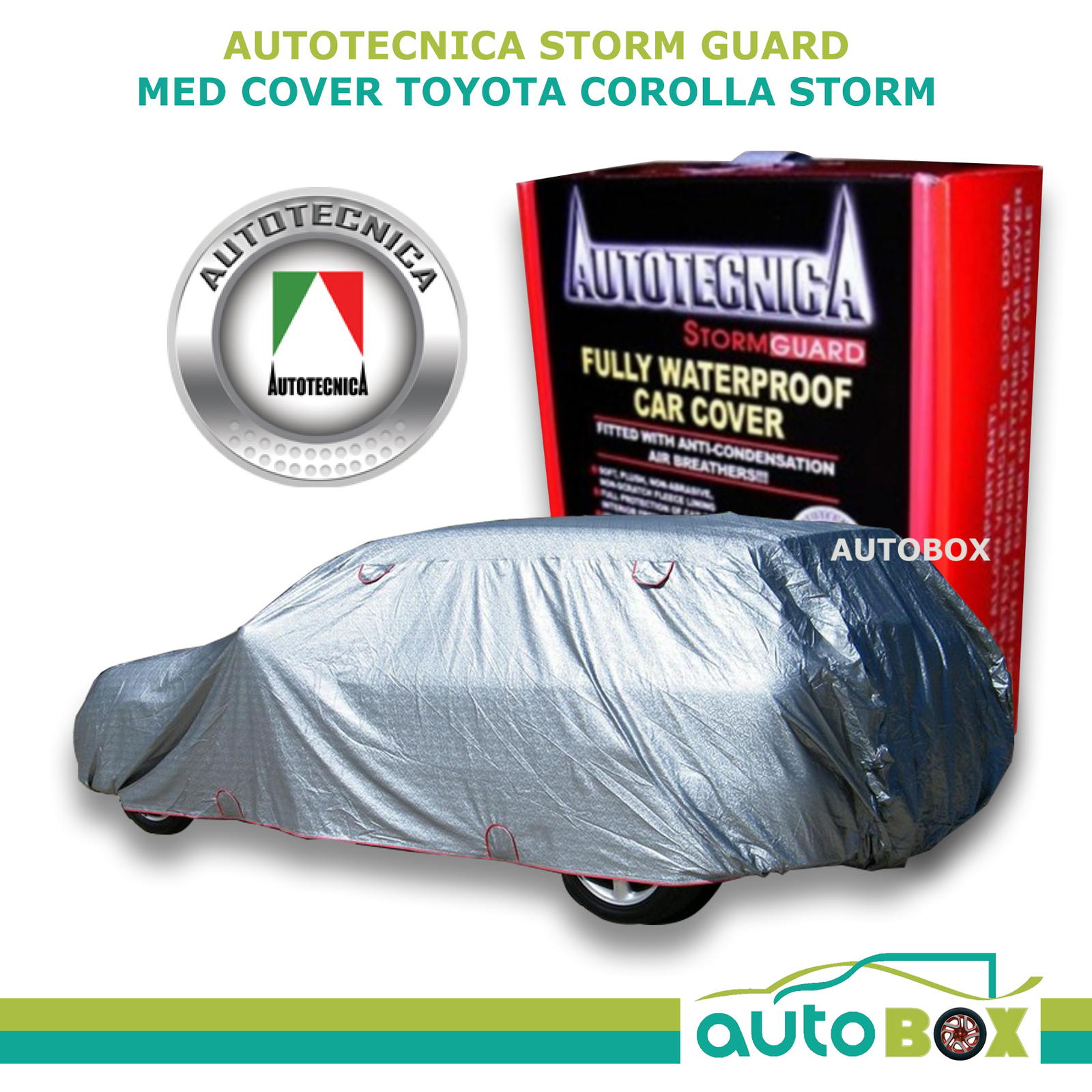 Medium Car Cover 4.5m for Toyota Corolla Hatchback Stormguard Waterproof  Fleece - Autotecnica