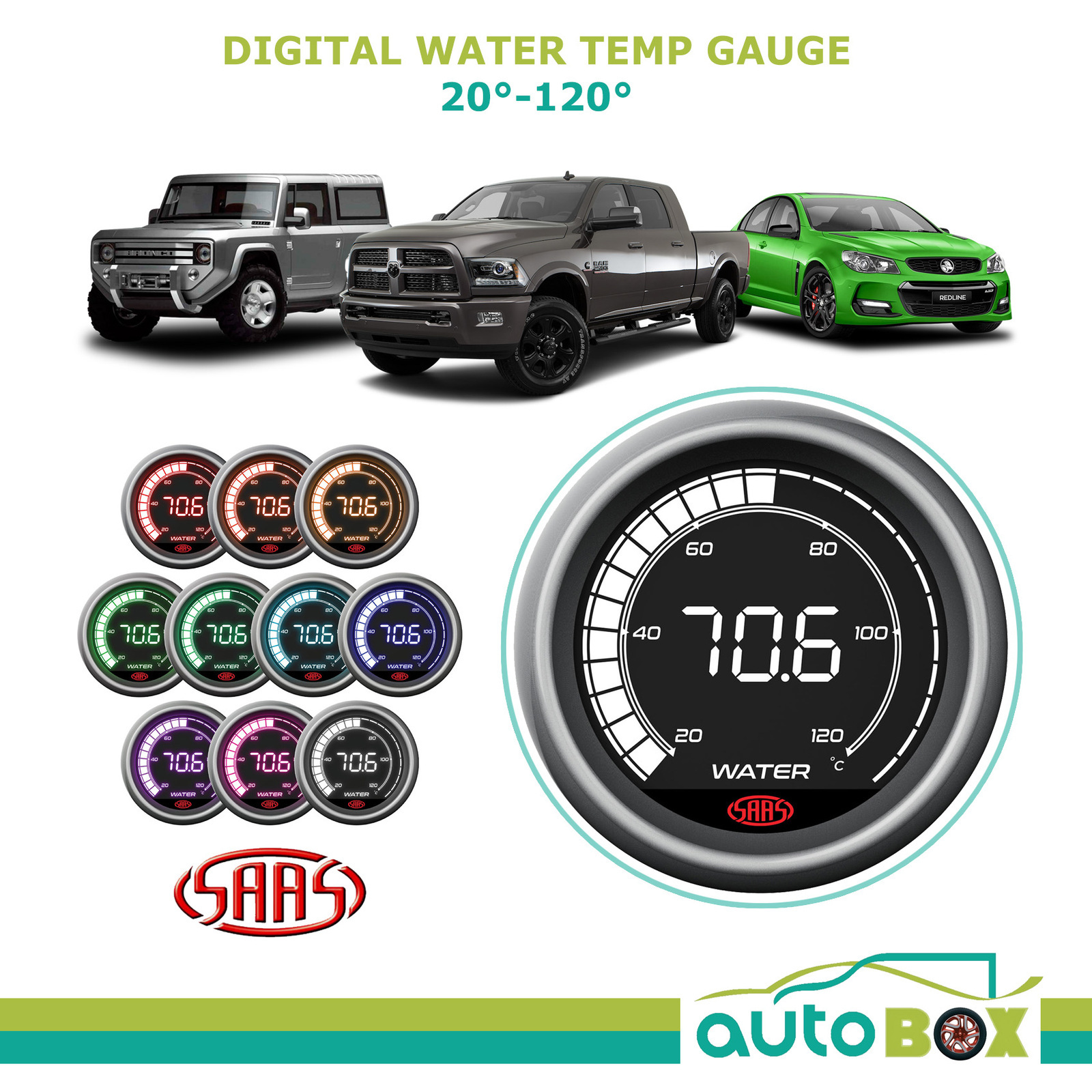 SG41220 Gauge Water Temp Muscle Digital