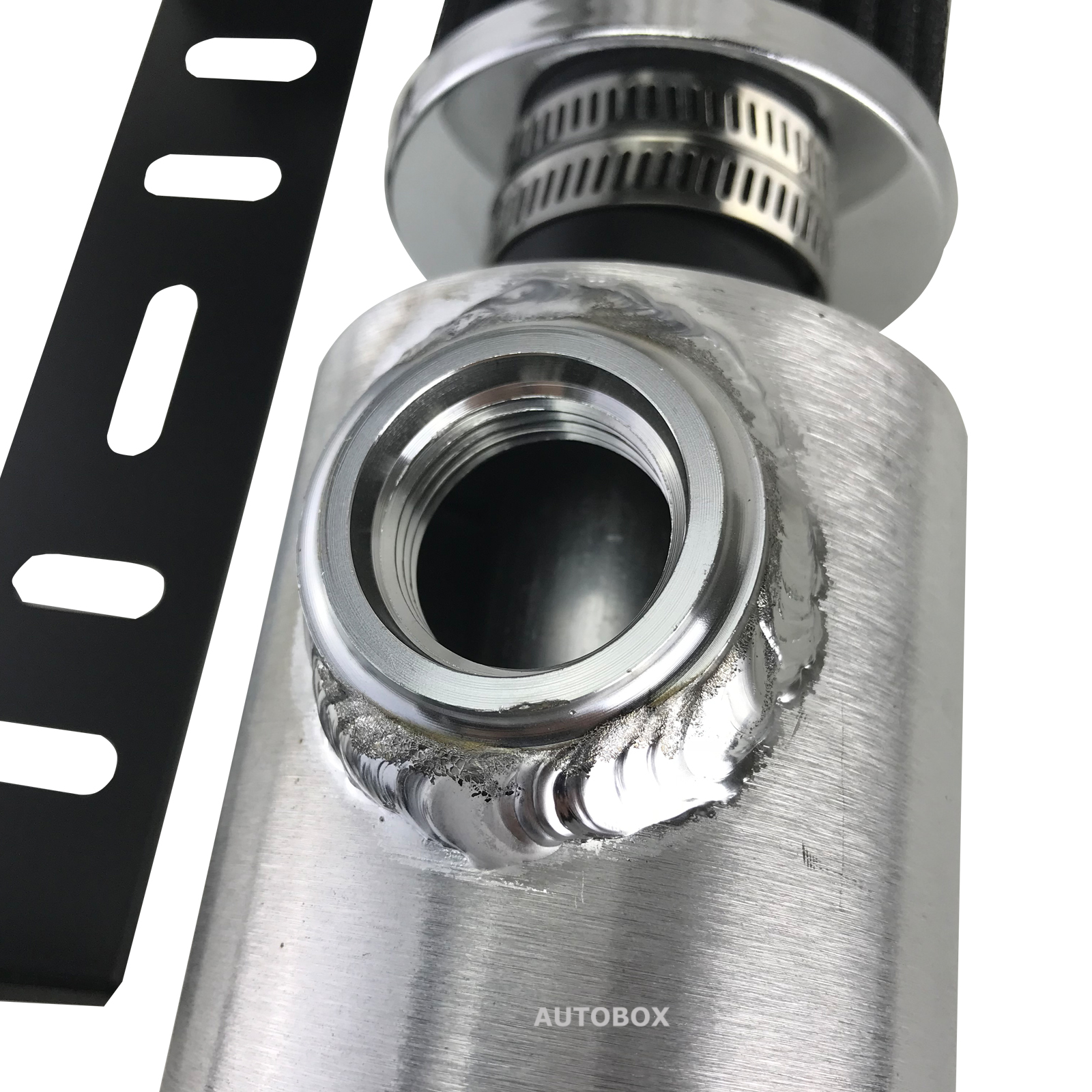 SAAS Universal Raw Aluminium 0.5L Oil Catch Can Breather Baffled Tank