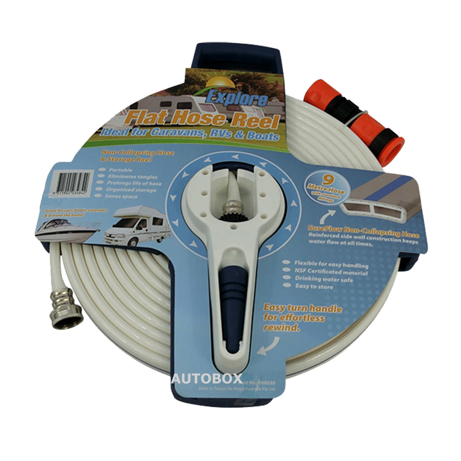 DRINKING WATER SAFE FLAT HOSE w/ REEL 9mCaravan Boat RV Motorhome Camper FHR030 eBay