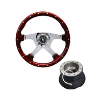 Steering Wheel Bullit Woodgrain with Polished Spokes 380mm w/ Boss Kit Suits Nissan Patrol Non-Airbag Models