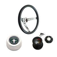 SAAS GT Performance Classic Foam Black 380mm Steering Wheel w/ Boss Kit 1965-69