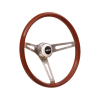 SAAS GT Performance Steering Wheel GT3 Retro Light Wood Slots 380mm 15in 3 Bolt