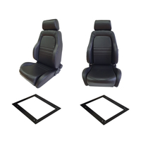 Black PU Leather Seats for 75 78 79 Series Landcruiser ADR Appr'd with Adaptors