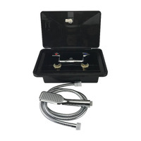 RV FloMaster Watermarked Black External Shower Box for Caravan Motorhome Camper