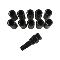 SAAS Black Wheel Tyre Lug Nuts with Hex Key Set of 10 1/2 inch Lock Locking