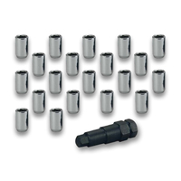 Chrome Wheel Tyre Lug Nuts with Hex Key Set of 20 12mm x 1.25 Lock Suits Nissan