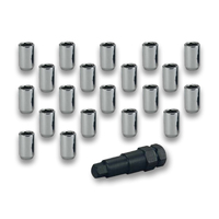 Chrome Wheel Tyre Lug Nuts with Hex Key Set of 20 12mm x 1.5 Lock Land Cruiser