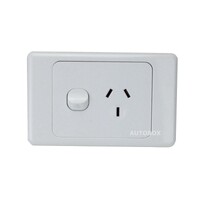 2x Single White 10AMP Power Points GPO Double Pole for Caravan Camper Motorhome