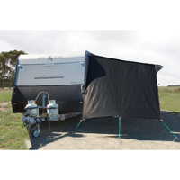 Black CARAVAN END WALL PRIVACY SCREEN 2.3 x 2.1M SHADE CLOTH ROLL OUT AWNING 4yr