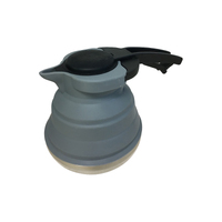 1.2L Litre Pop Up Kettle Jug Silicone Collapsible Caravan Grey Camping Boat
