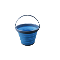 New Food Grade Blue Collapsible Silicone Caravan Camping 10L Bucket Container