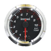 Autotecnica 0-1000 Degrees Exhaust Temperature Analog EGT/Pyro Gauge Black Face