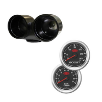 SAAS Dual Pillar Pod w/ Black Face Ser 3 Diesel Boost & Exhaust for Hilux 05-15