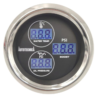 Autotecnica 3 in 1 Turbo Boost Water Temp Oil Pressure Diesel 52mm LCD Gauge