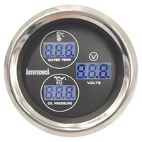 Autotecnica 3 in 1 Water Temperature Oil Pressure Volts 52mm Gauge