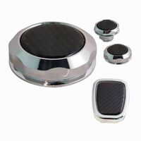 VF Commodore Billet Chrome & Carbon Fibre Engine Set of 4 Caps V8 Calais Storm