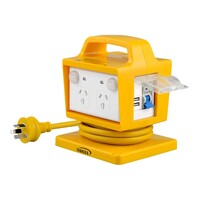 Heavy Duty Portable Power Outlet Pro w/ USB Weatherproof IP65 10A Double Pole