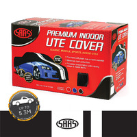 SAAS Indoor Classic UTE Car Cover Black with White Stripe Large 5.3M