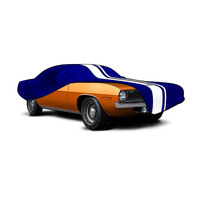 SAAS Premium Indoor Classic Car Cover Large 5.0M Blue with White Stripe