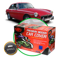 SAAS PREMIUM INDOOR CLASSIC CAR COVER for MGA MGB MGC RED WITH WHITE STRIPE