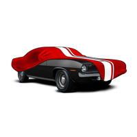 SAAS Premium Indoor Classic Car Cover Large 5.0M Red with White Stripe