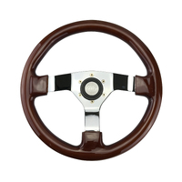 SAAS SPORTS STEERING WHEEL 350MM WOODGRAIN CHROME SOLID SPOKES Runout Price
