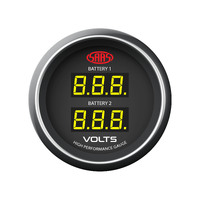 SAAS DIGITAL DUAL VOLTS GAUGE Black Face Dual Battery 4WD Patrol Navara Xtrail