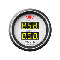 SAAS Dual Volts Gauge White Face 4 Colours Dual Battery 4WD D-Max Colorado Jeep