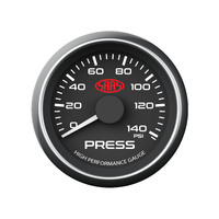 SAAS 0-140 PSI Oil Pressure 52mm Gauge Black Dial Face includes Sender