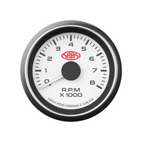 SAAS Performance TACHOMETER 8000 RPM Analog White Face Gauge 52mm 4 Colour TACHO