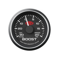 SAAS 30 In-Hg to 20 psi TURBO BOOST GAUGE Black Dial Face 52mm Multiple Colour
