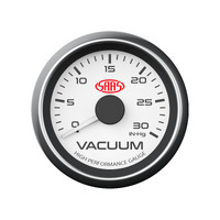 SAAS 30 In-Hg Vacuum Gauge White Dial Face 52mm Muscle Series 4 Colour Backlight