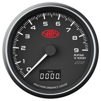 SAAS Tachometer 0-9000 RPM Shiftlite 3 1/8" 80mm In Dash Black Muscle Series