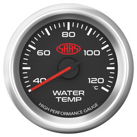 SAAS Water Temp Gauge 40°-120° 52mm Black Muscle Series 3