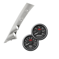 Gauge Pillar Pod Kun Series Light Grey w/ 0-30 Diesel Boost 0-900 Ext Temp Black Face fit Hilux 1997-2005 TD