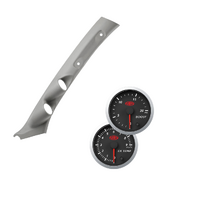 Gauge Pillar Pod Light Grey Single Piece w/ Black 0-20 Diesel Boost 0-900 Ext Temp for LC 100 1998-07