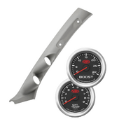 Gauge Pillar Pod Light Grey Single Piece w/ Black Face Ser 3 Diesel Boost & Exhaust for LC 1998-2007