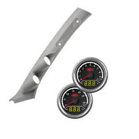 Gauge Pillar Pod Light Grey Single Piece w/ 2in1 Gauges for Landcruiser 100 Ser Ext Temp Volts Boost Oil Press