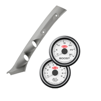 Gauge Pillar Pod Light Grey Single Piece w/ Diesel Boost & Ext Temp White for 100 Series Toyota Landcruiser