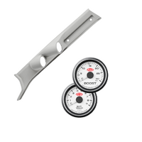 Gauge Pillar Pod Light Grey Single Piece w/ Diesel Boost & Ext Temp White for Toyota Landcruiser 2009+