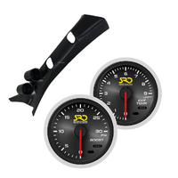 SAAS Dual Pillar Pod w/ Boost & Exhaust SRD Gauges for LC 200 07-on