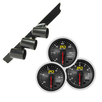 SAAS Boost Exhaust Volt SRD Gauges & 3 Gauge Pillar Pod for Toyota LC75 Ser 1985-99