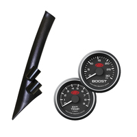 SAAS Pillar Pod Suits Ford Ranger PX MK1 2011-15 w/ Black Ext Temp & Boost Gauge