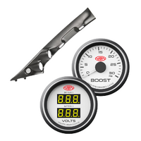 Painted Pillar Pod w/ 2in1 White Diesel Boost & Dual Volts Gauge for Ford Ranger PY 2022 - On